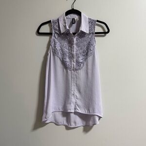 H&M Lilac Lace Sleeveless Blouse